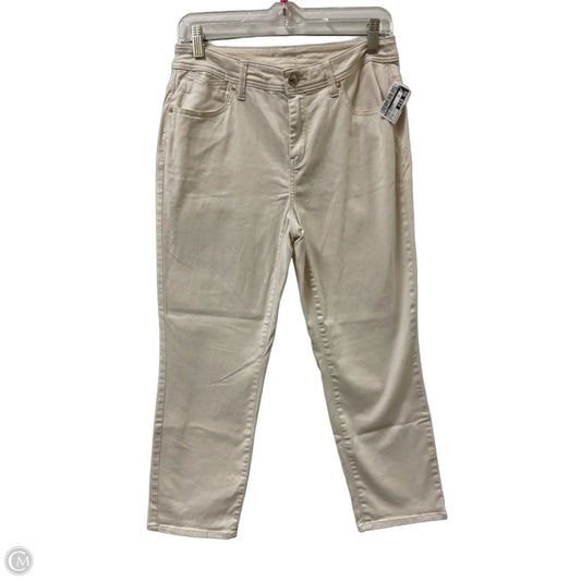Jeans Cropped By Chicos In Cream Denim, Size: 4