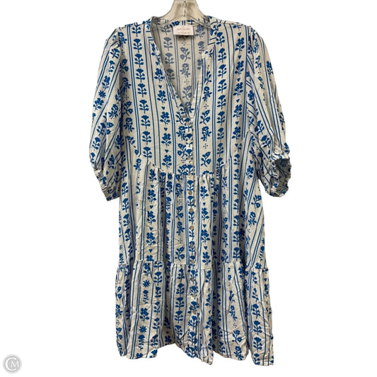 Dress Casual Short By Clothes Mentor In Blue & White, Size: M
