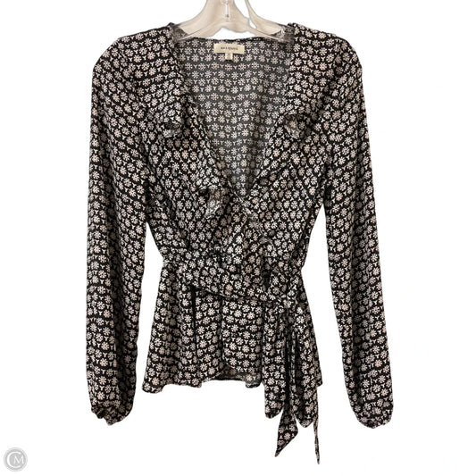 Top Long Sleeve By Max Studio In Black & Pink, Size: Xs