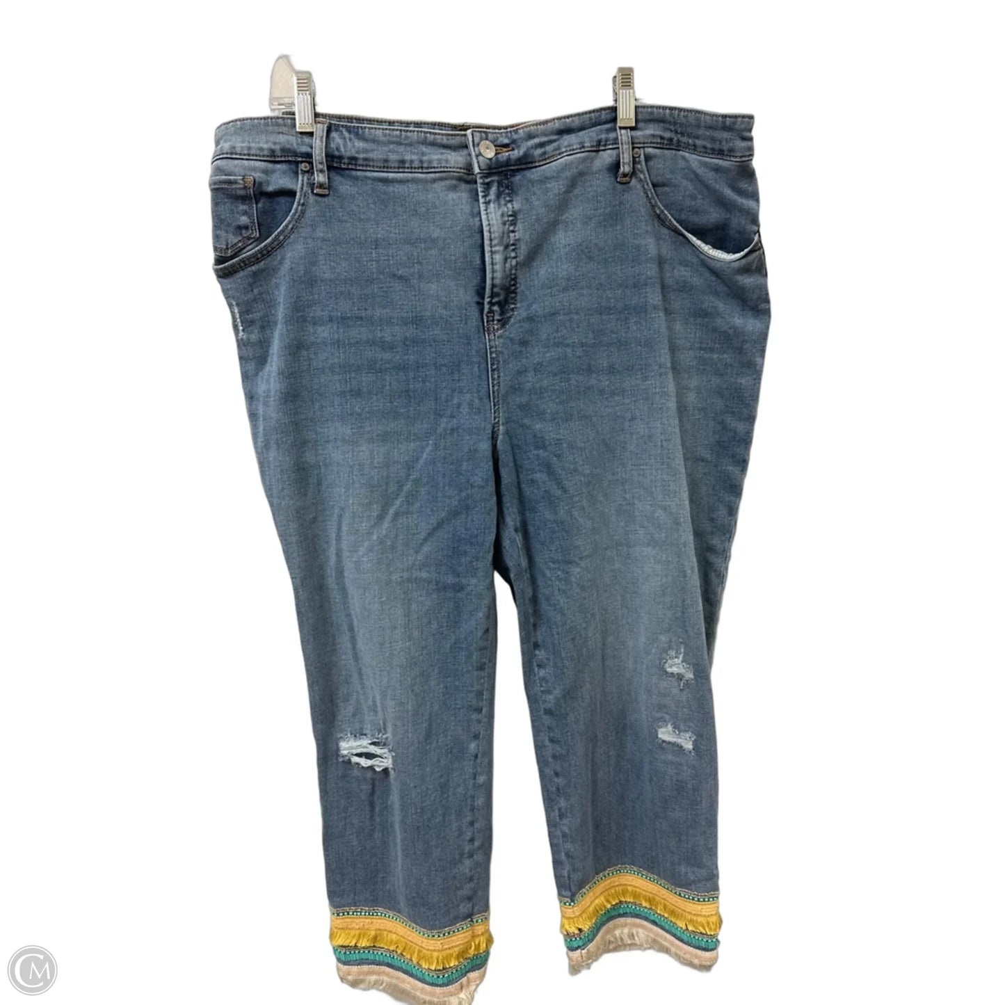 Jeans Cropped By Chicos In Blue Denim, Size: 20