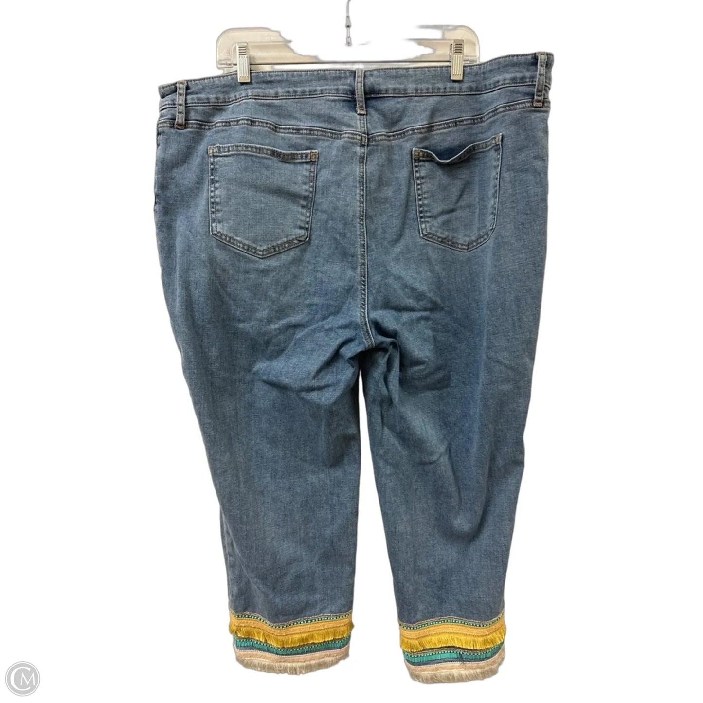 Jeans Cropped By Chicos In Blue Denim, Size: 20
