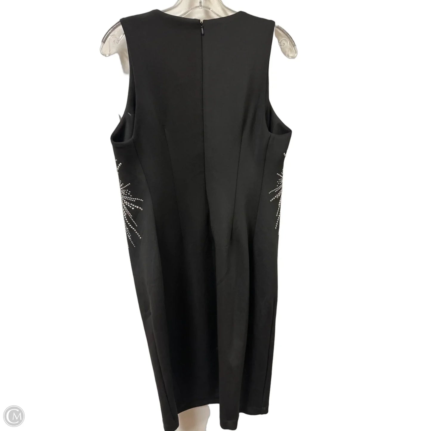 Dress Casual Midi By Andrew Marc In Black & Silver, Size: Xl