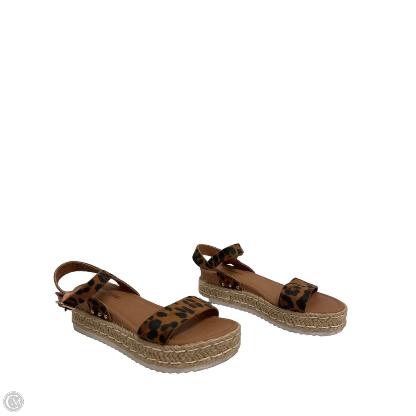 Sandals Heels Wedge By Cushionaire In Animal Print, Size: 8