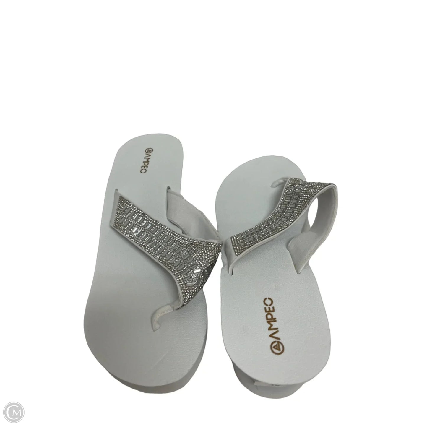 Sandals Heels Wedge By Clothes Mentor In White, Size: 10
