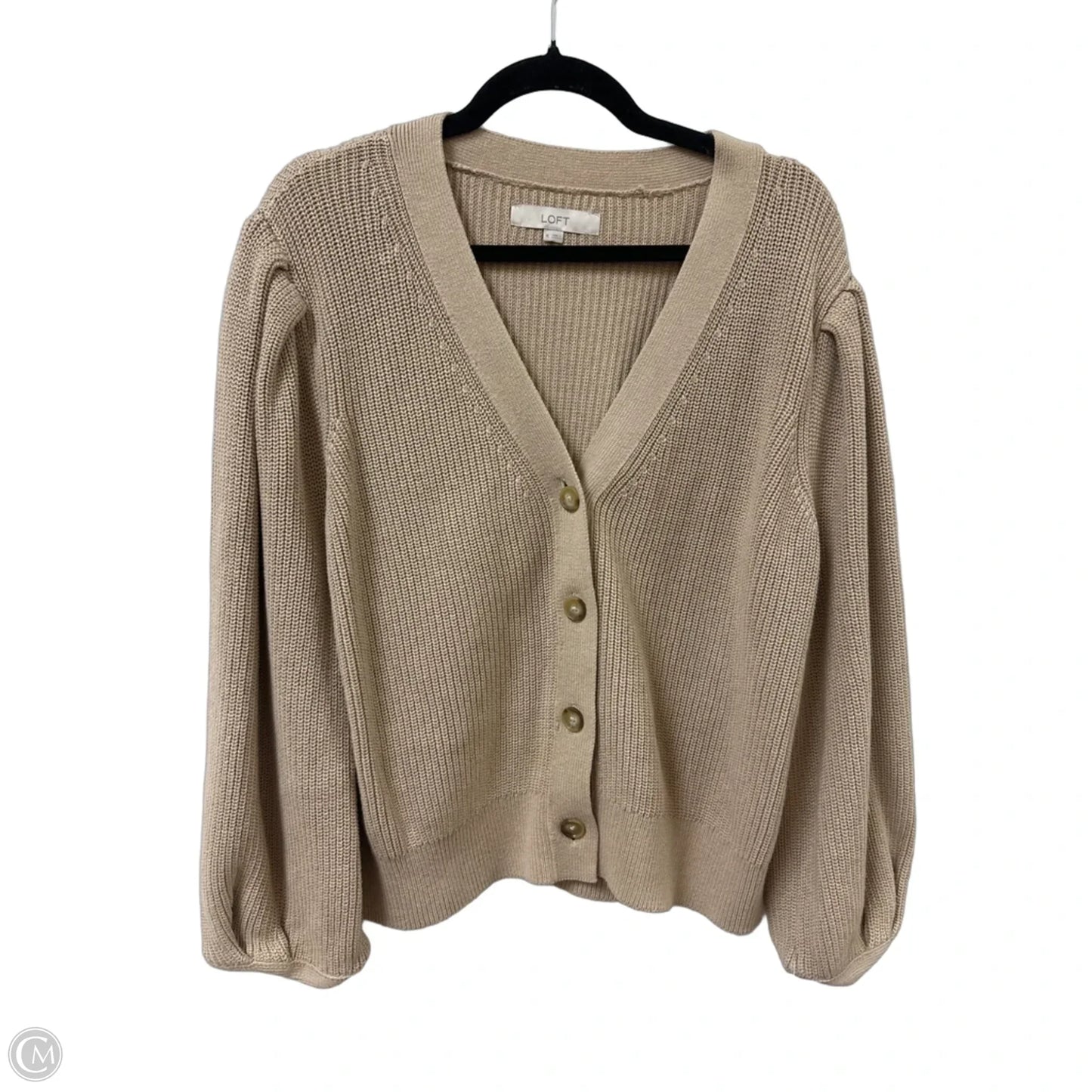 Sweater Cardigan By Loft In Cream, Size: Xl