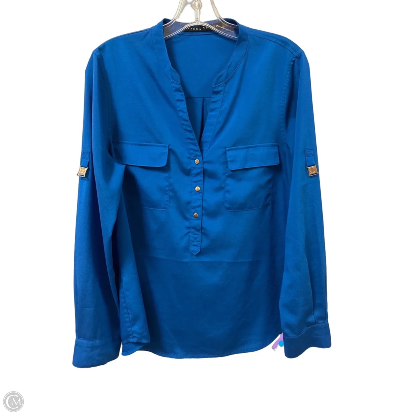 Top Long Sleeve By Ivanka Trump In Blue, Size: Xl
