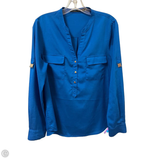 Top Long Sleeve By Ivanka Trump In Blue, Size: Xl