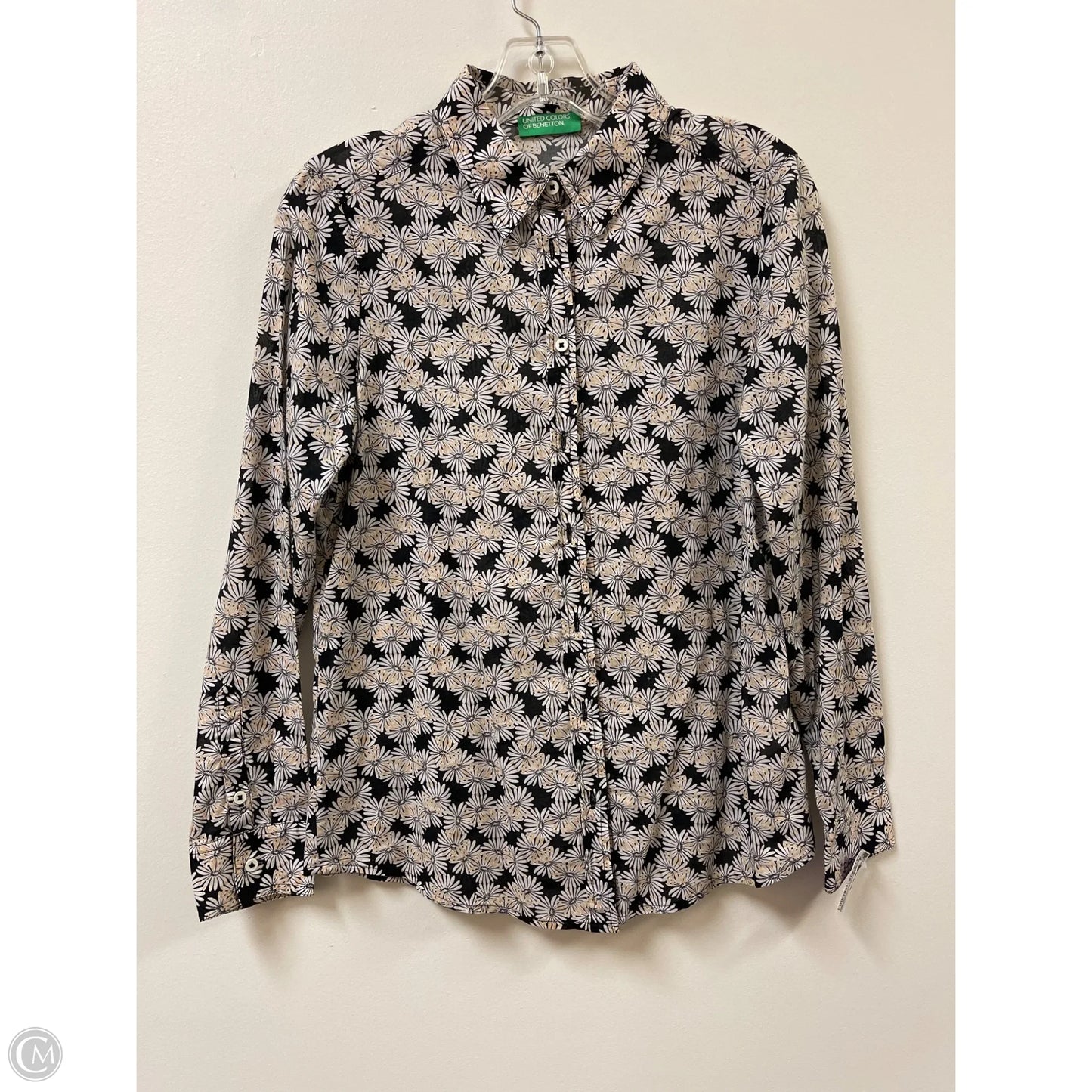 Blouse Long Sleeve By Clothes Mentor In Black & White, Size: Xs