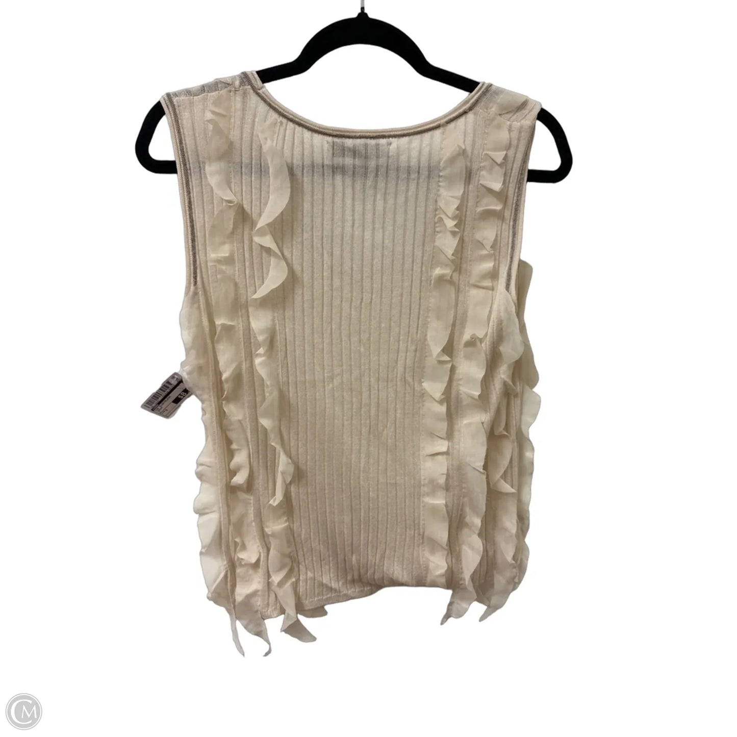 Top Sleeveless By Zara In Cream, Size: S