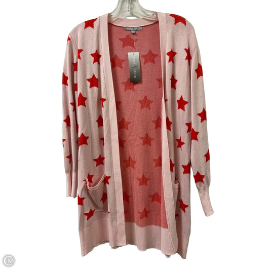 Sweater Cardigan By Clothes Mentor In Pink & Red, Size: M