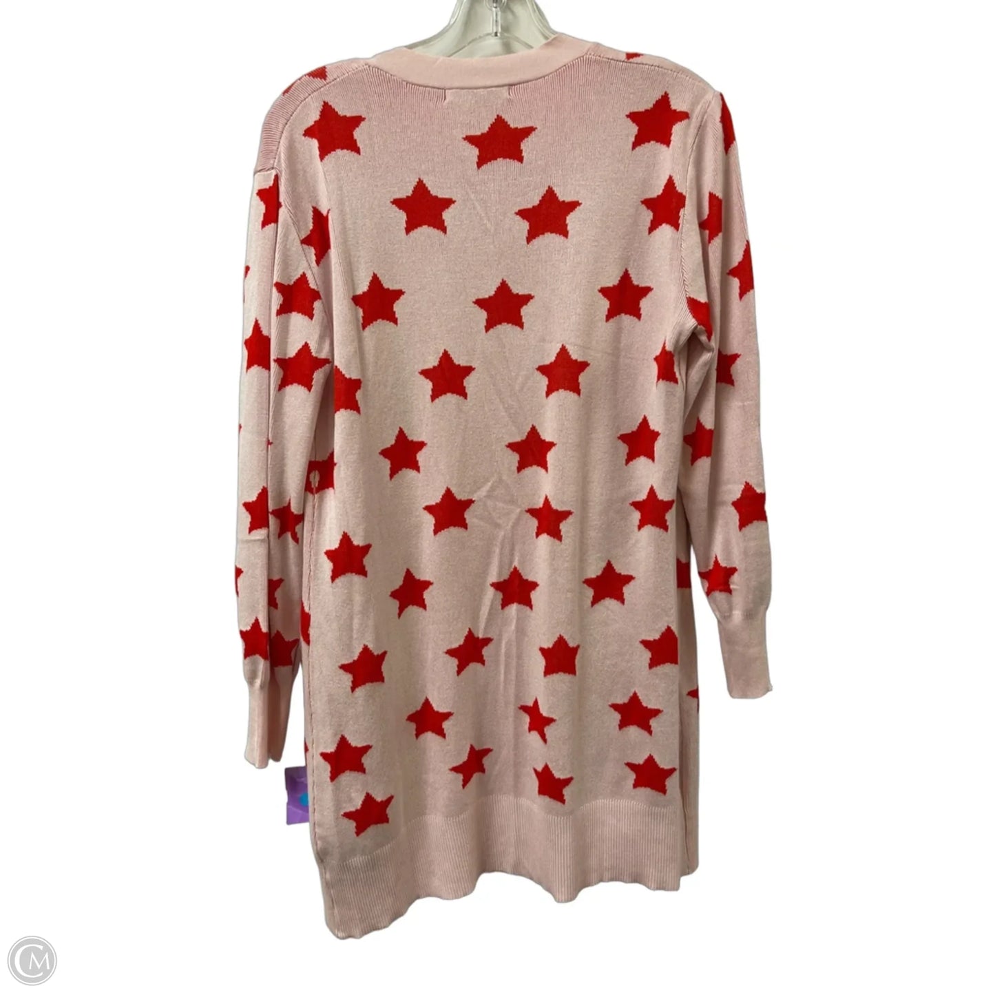 Sweater Cardigan By Clothes Mentor In Pink & Red, Size: M