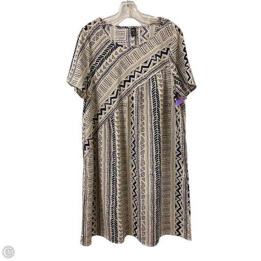 Dress Casual Midi By Emery Rose In Blue & Cream, Size: Xl