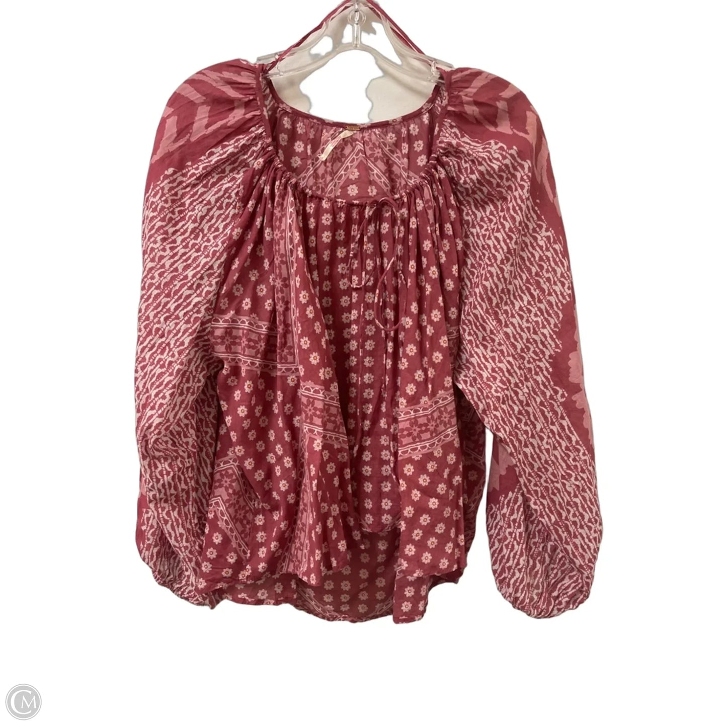 Top Long Sleeve By Free People In Pink, Size: S