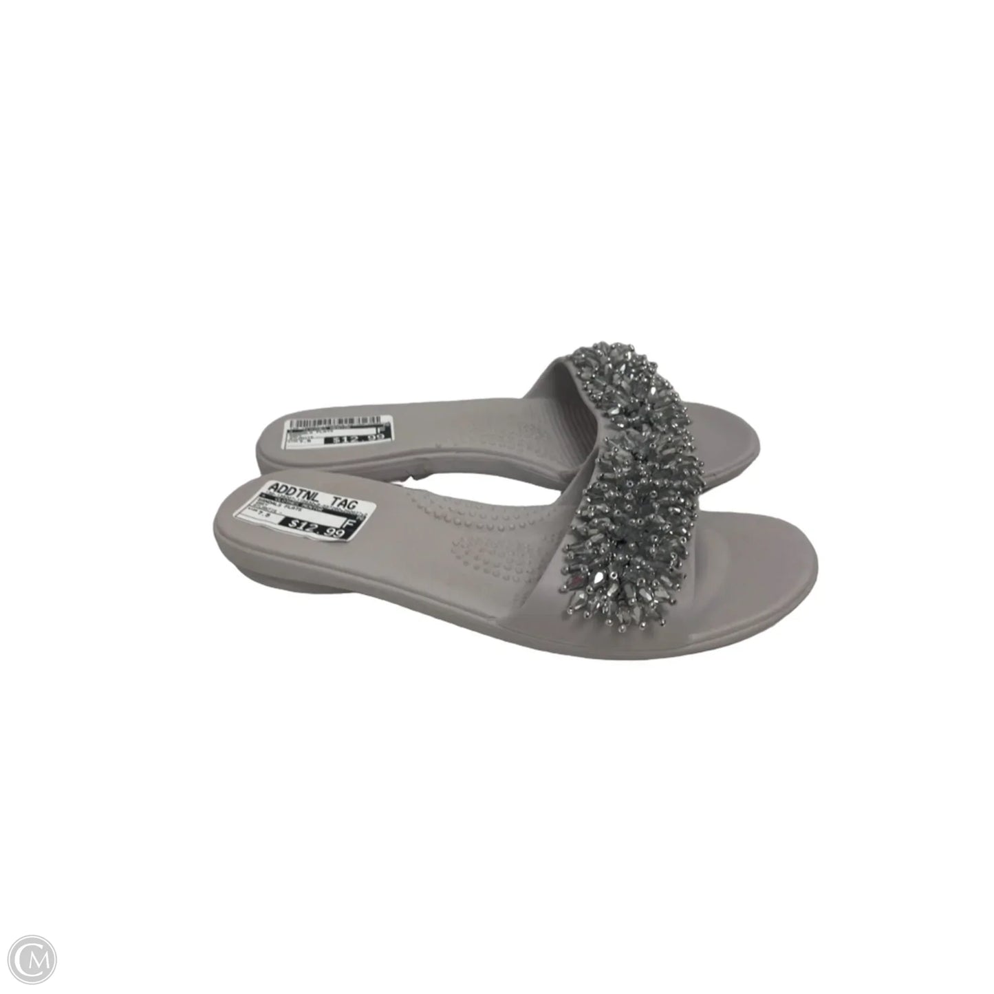 Sandals Flats By Clothes Mentor In Grey, Size: 7.5