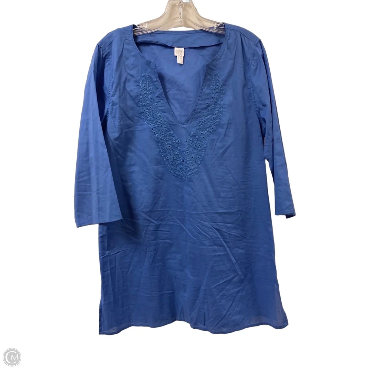 Tunic Long Sleeve By Clothes Mentor In Blue, Size: L