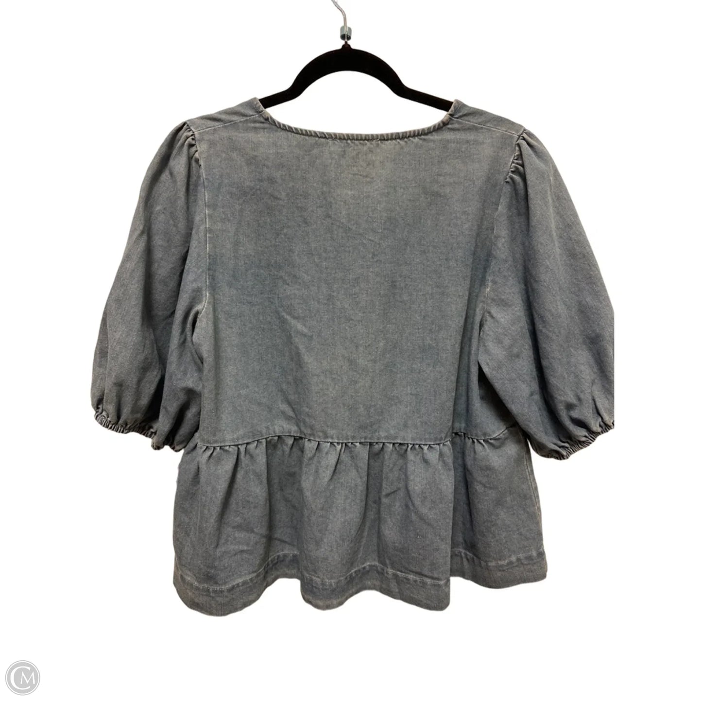 Top Short Sleeve By Clothes Mentor In Blue Denim, Size: L