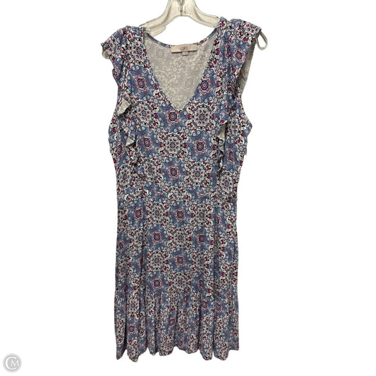 Dress Casual Short By Loft In Blue & Purple, Size: L