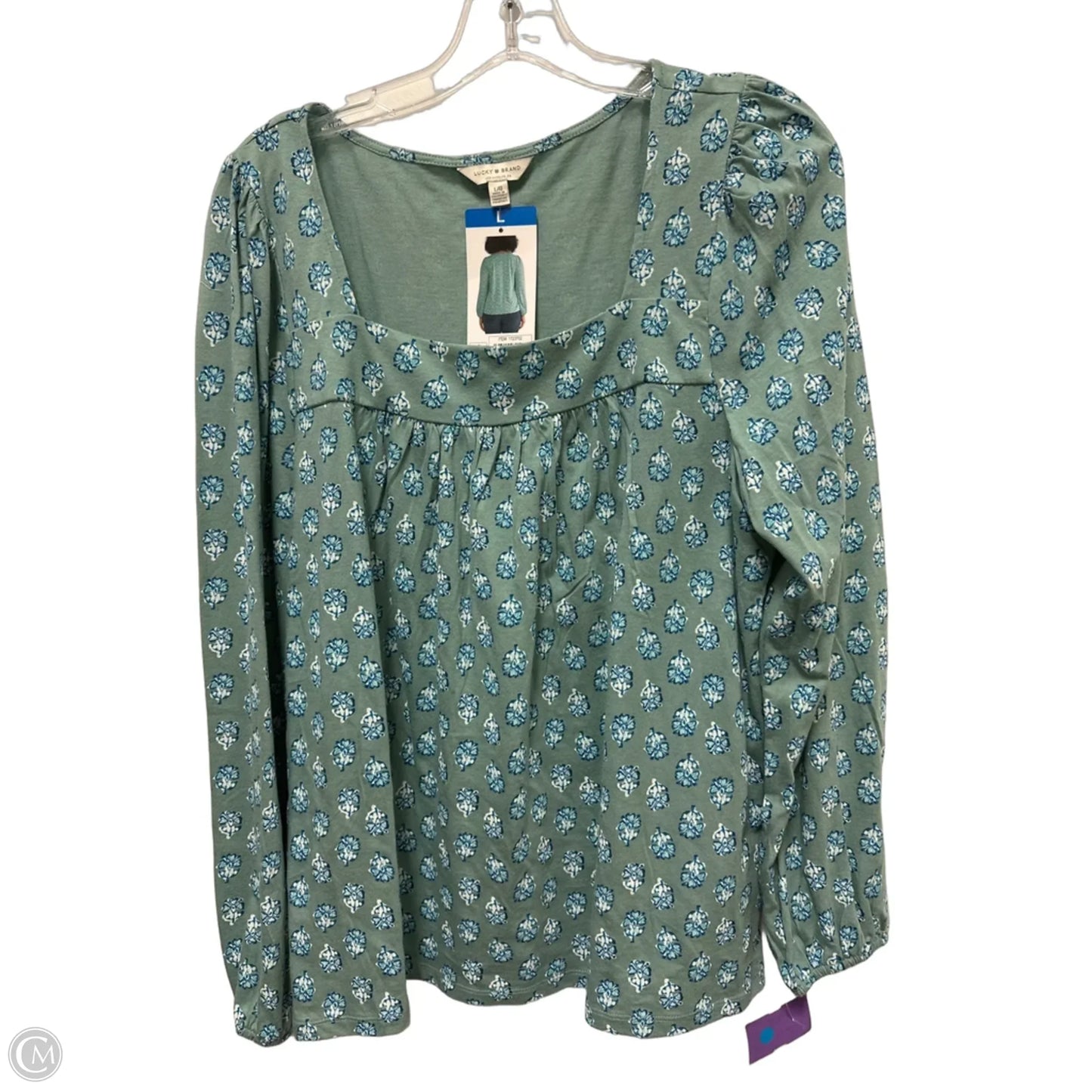 Top Long Sleeve By Lucky Brand In Green, Size: L