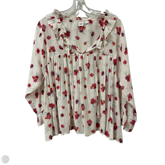 Top Long Sleeve By Gap In Floral Print, Size: L