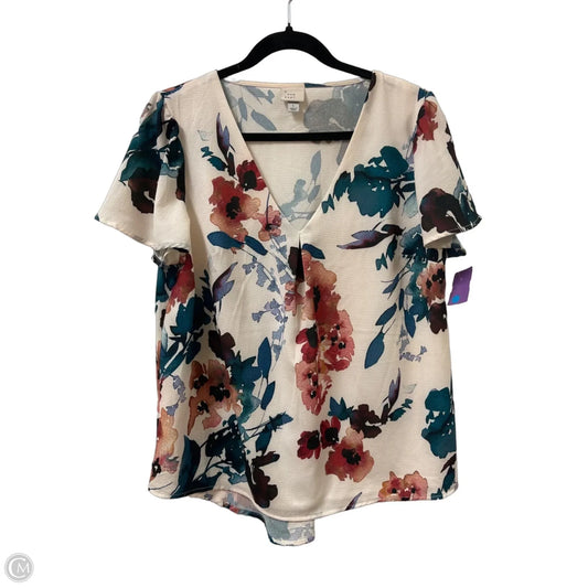 Top Short Sleeve By A New Day In Floral Print, Size: L