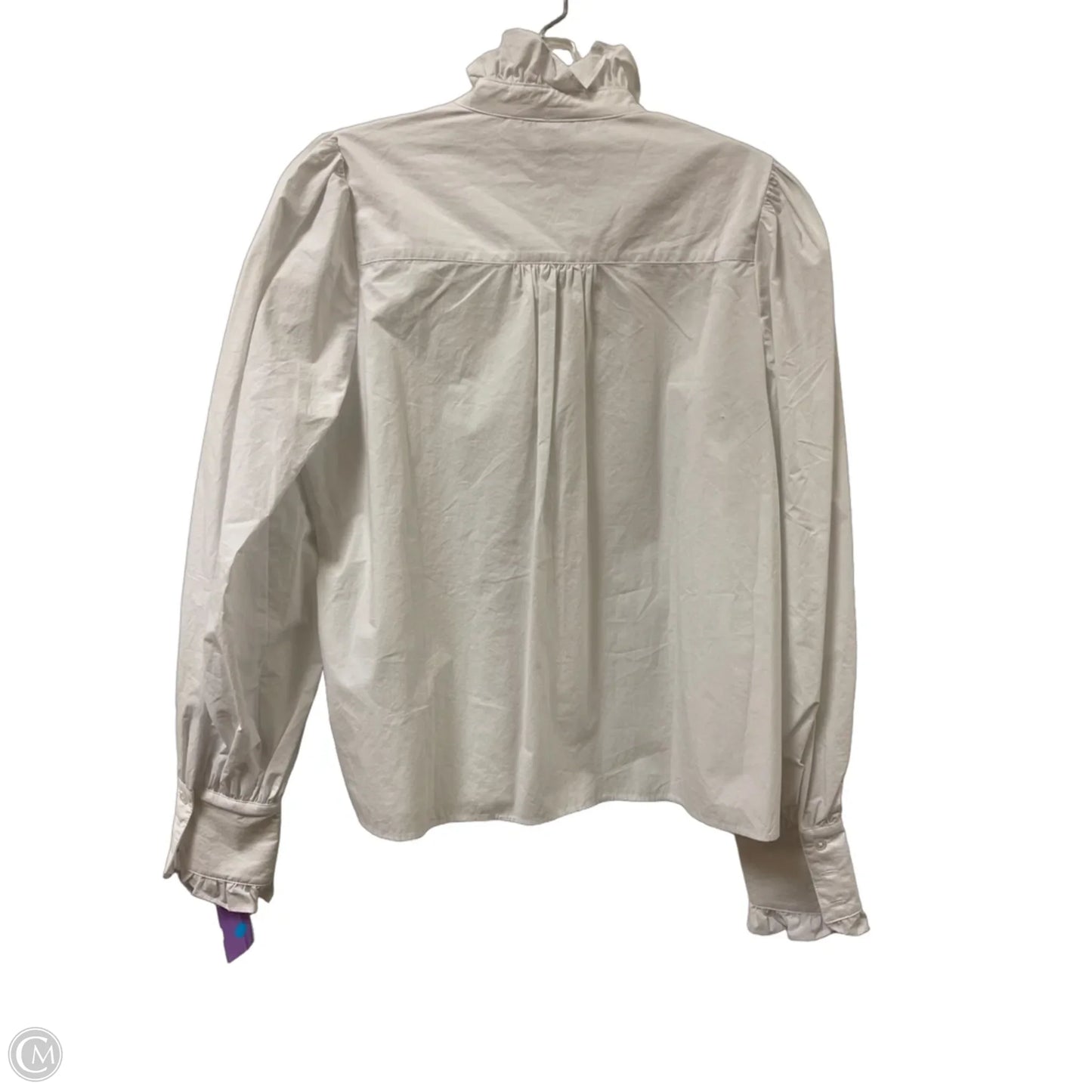 Blouse Long Sleeve By Banana Republic In White, Size: S