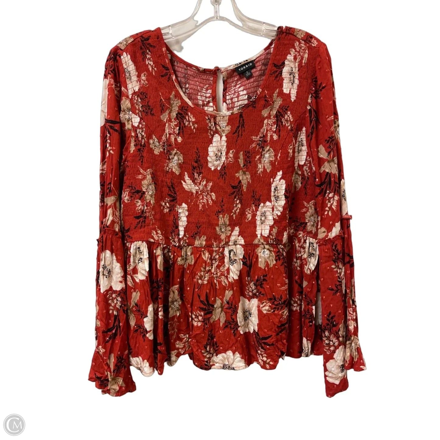 Top Long Sleeve By Torrid In Orange, Size: 2x