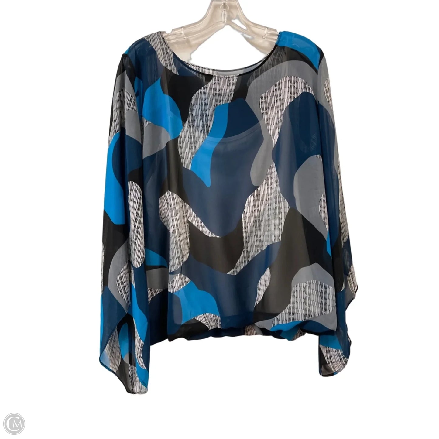 Top Long Sleeve By Alfani In Blue & Grey, Size: Xl