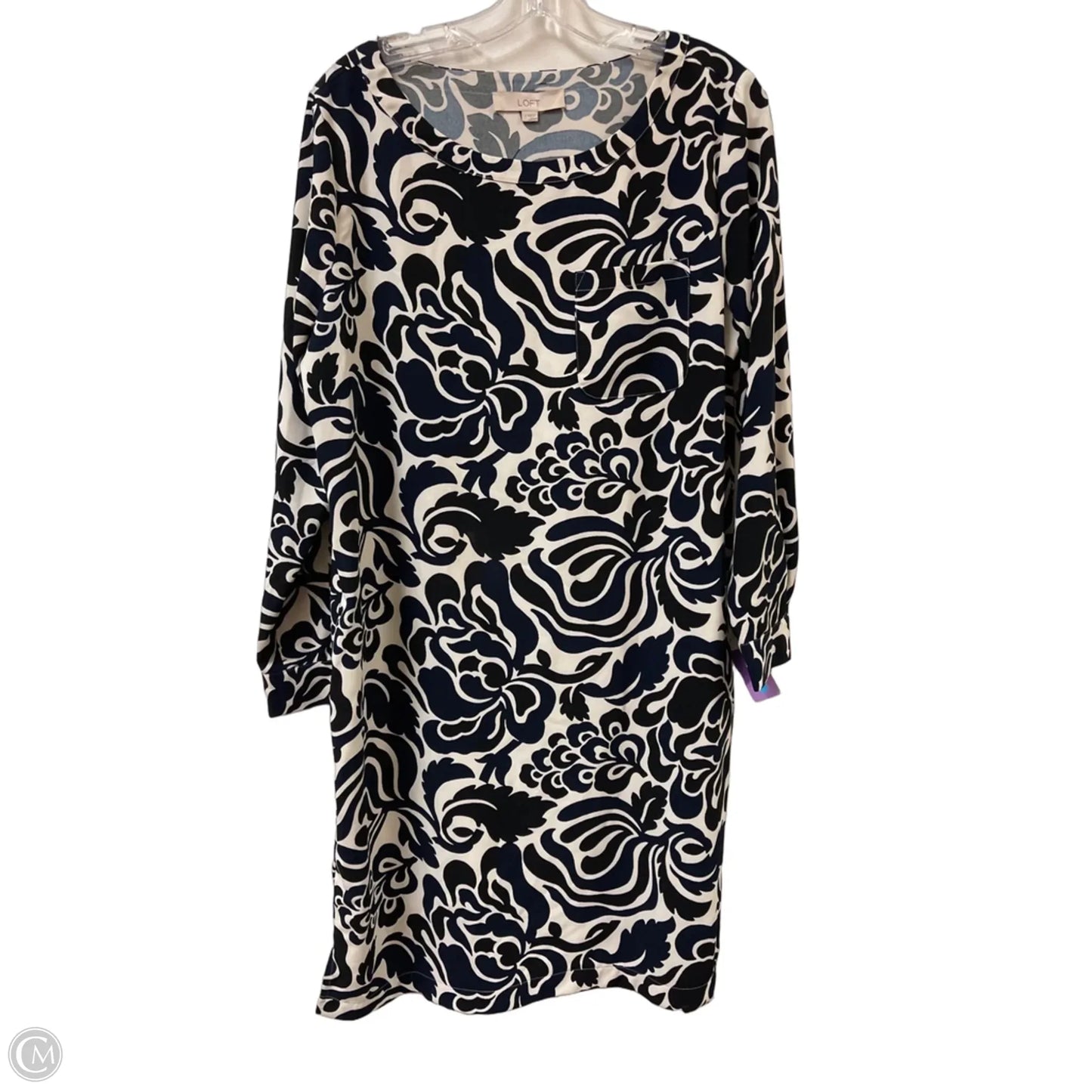 Dress Casual Short By Loft In Blue & White, Size: L