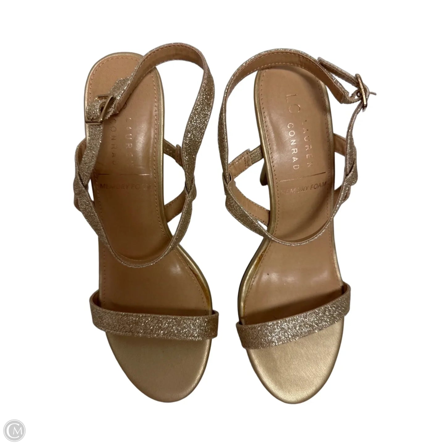 Sandals Heels Stiletto By Lc Lauren Conrad In Gold, Size: 8