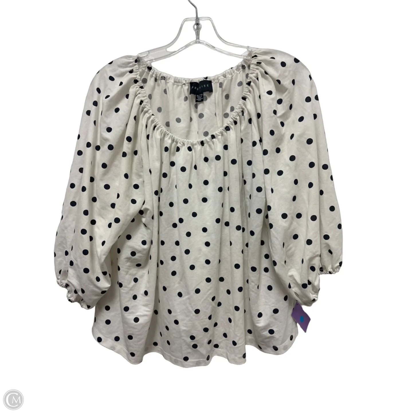 Top Long Sleeve By Premise In Polkadot Pattern, Size: Xl