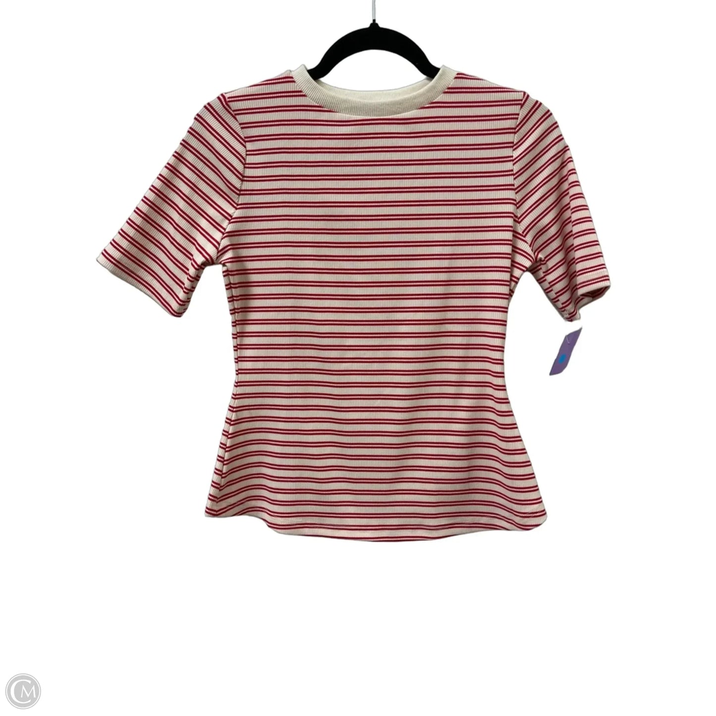 Top Short Sleeve By Polagram In Red & White, Size: S
