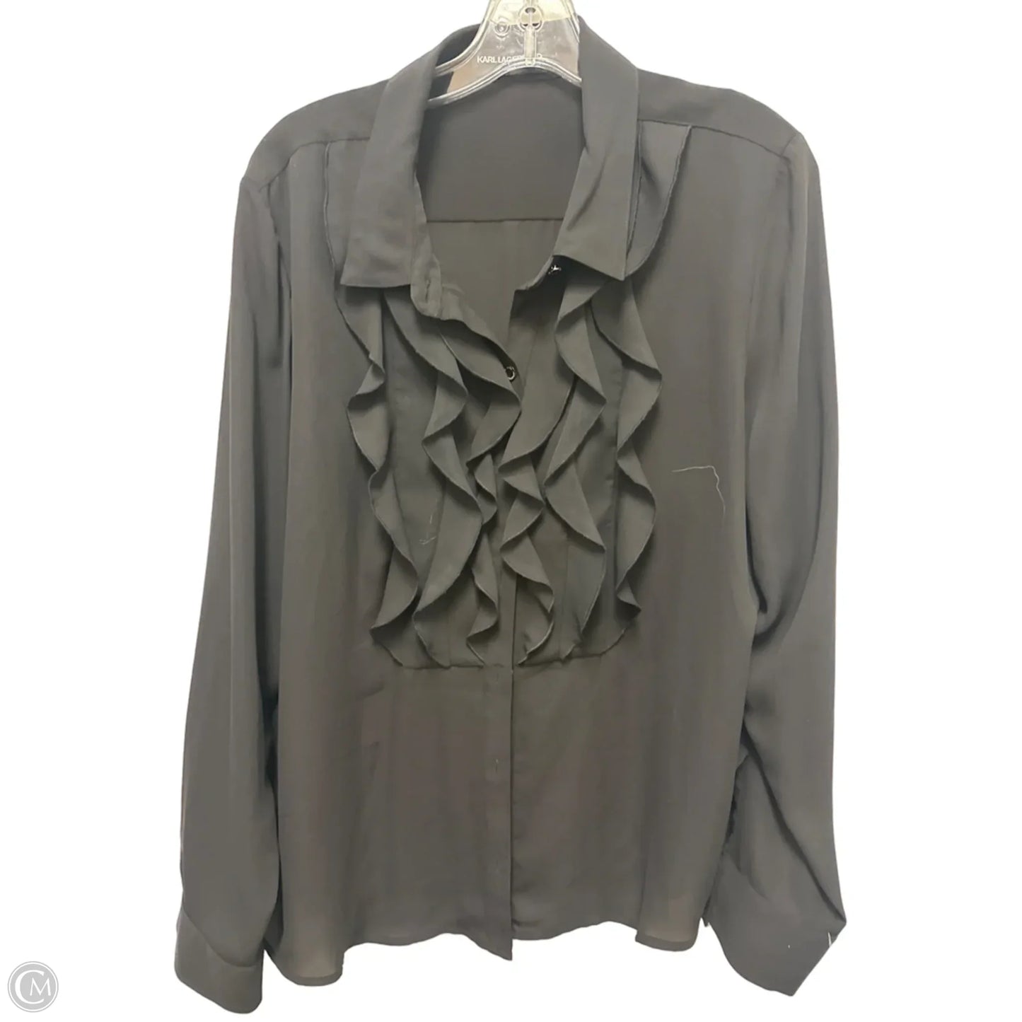 Blouse Designer By Karl Lagerfeld In Black, Size: L