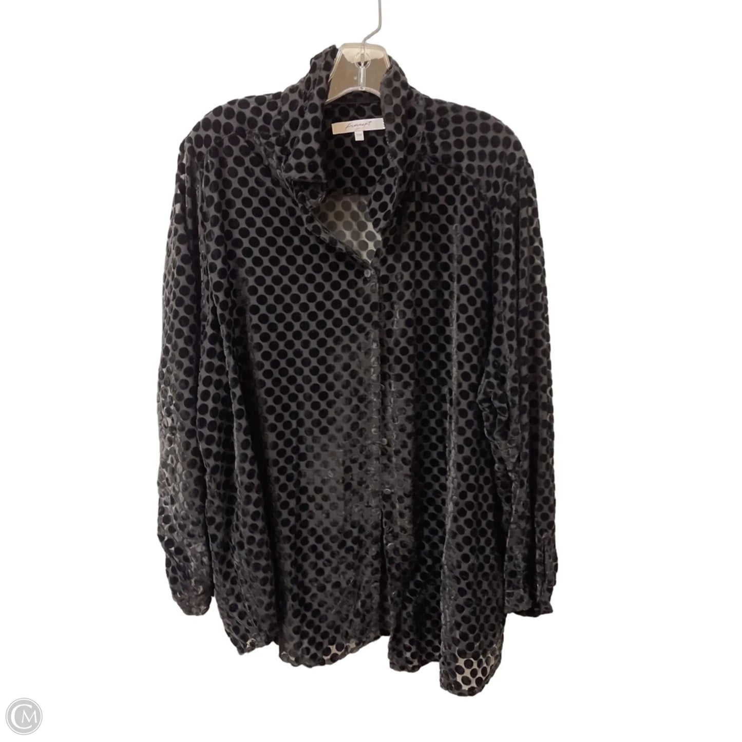 Blouse Long Sleeve By Foxcroft In Black, Size: 3x