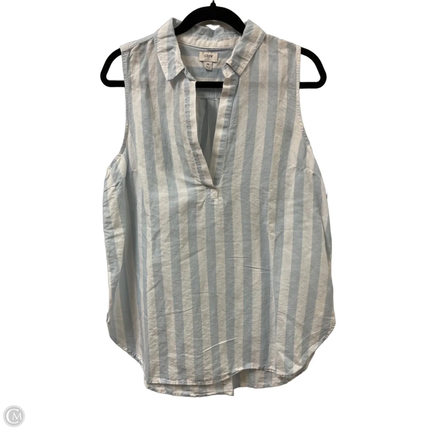 Top Sleeveless By J. Crew In Blue & White, Size: M