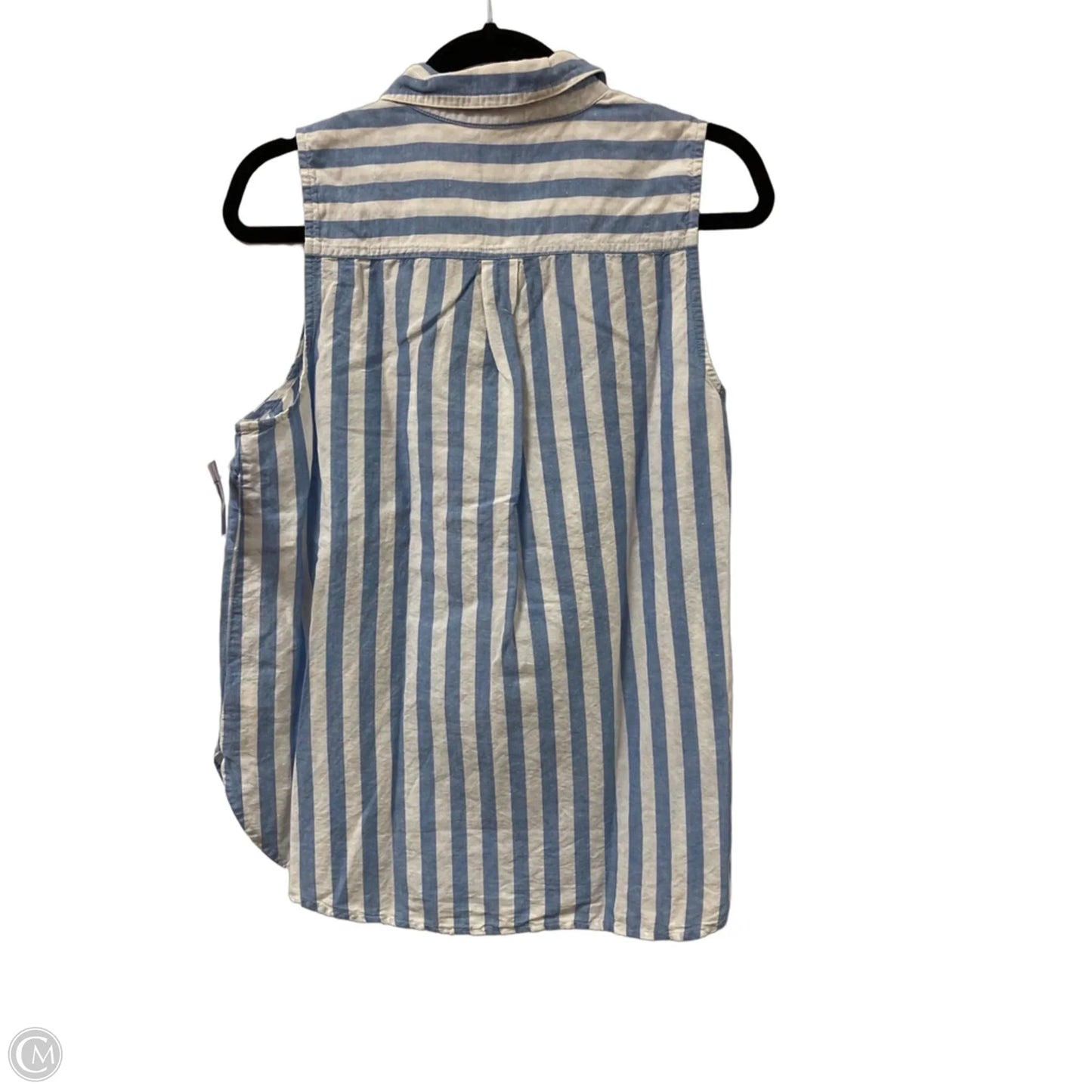Top Sleeveless By J. Crew In Blue & White, Size: M