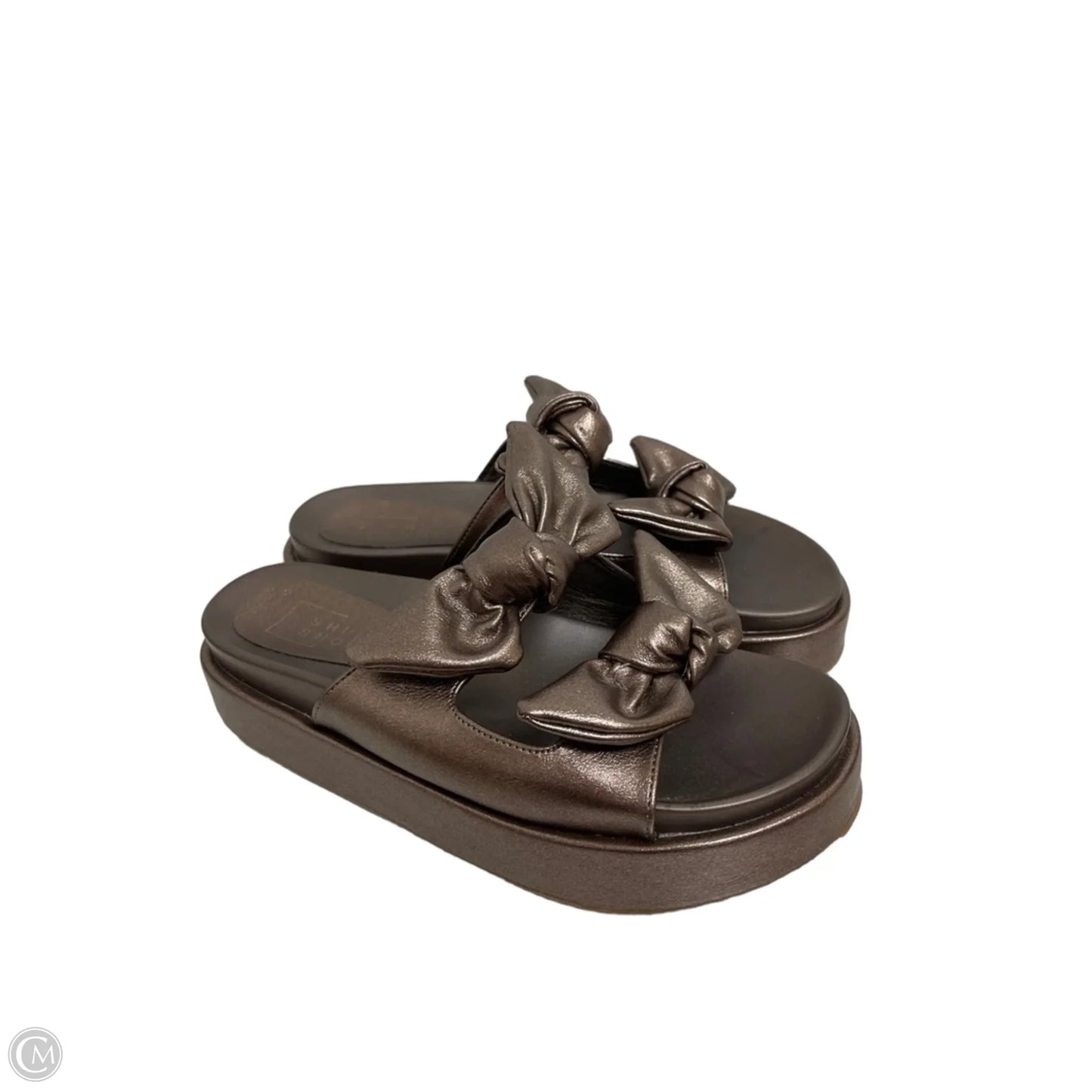 Sandals Heels Platform By Shu Shop In Silver, Size: 8