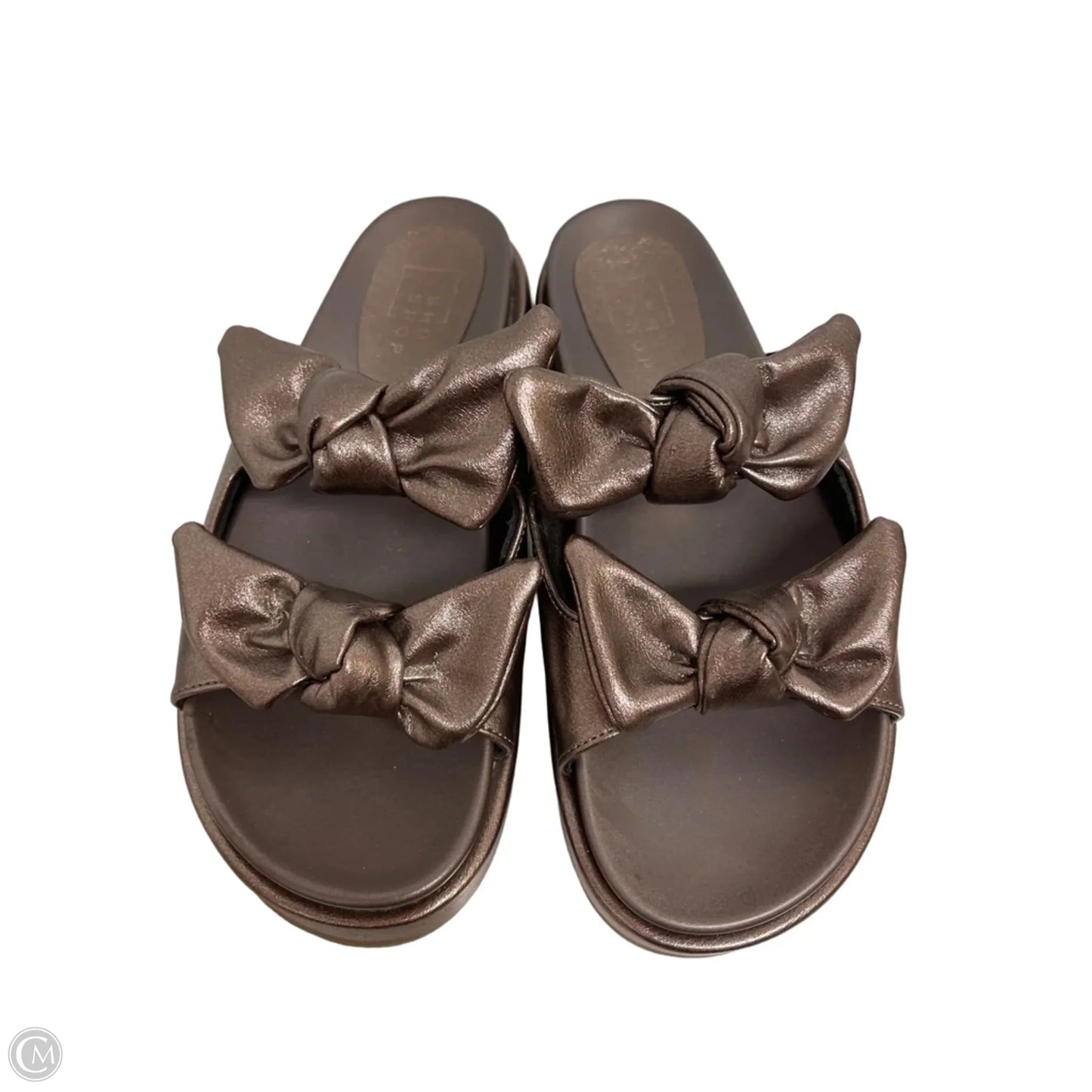 Sandals Heels Platform By Shu Shop In Silver, Size: 8