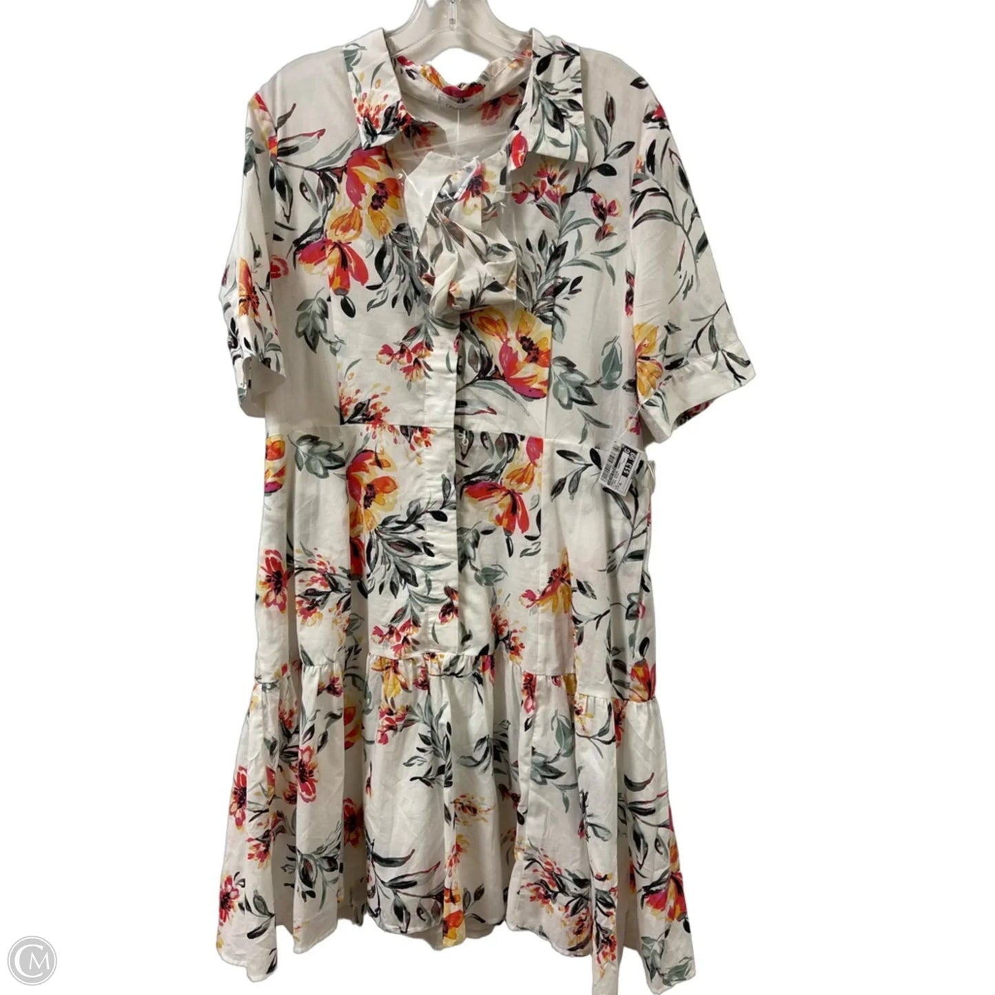 Dress Casual Short By Calvin Klein In Floral Print, Size: Xl