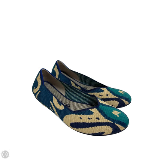 Shoes Flats By Rothys In Blue & Cream, Size: 9.5