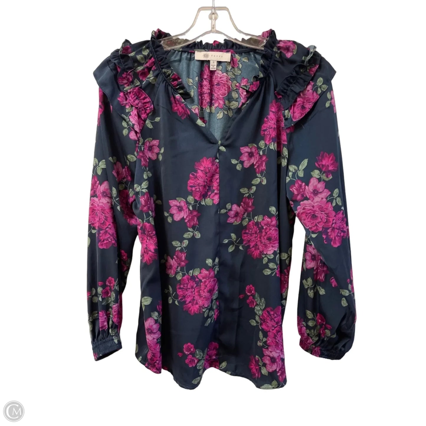 Top Long Sleeve By Fever In Blue & Purple, Size: S
