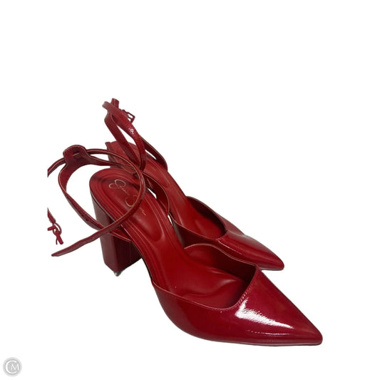 Sandals Heels Block By Jessica Simpson In Red, Size: 10