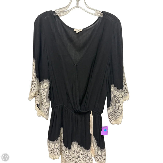 Romper By Umgee In Black & Cream, Size: S