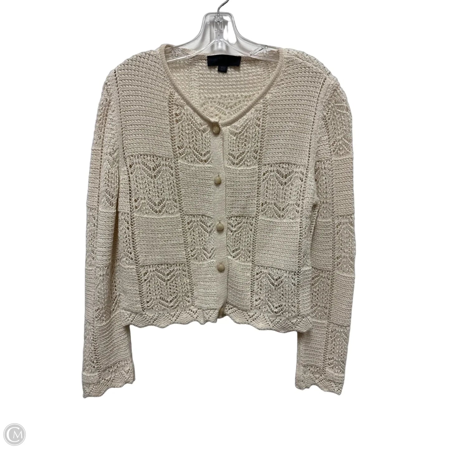 Sweater Cardigan By Zara In Cream, Size: L