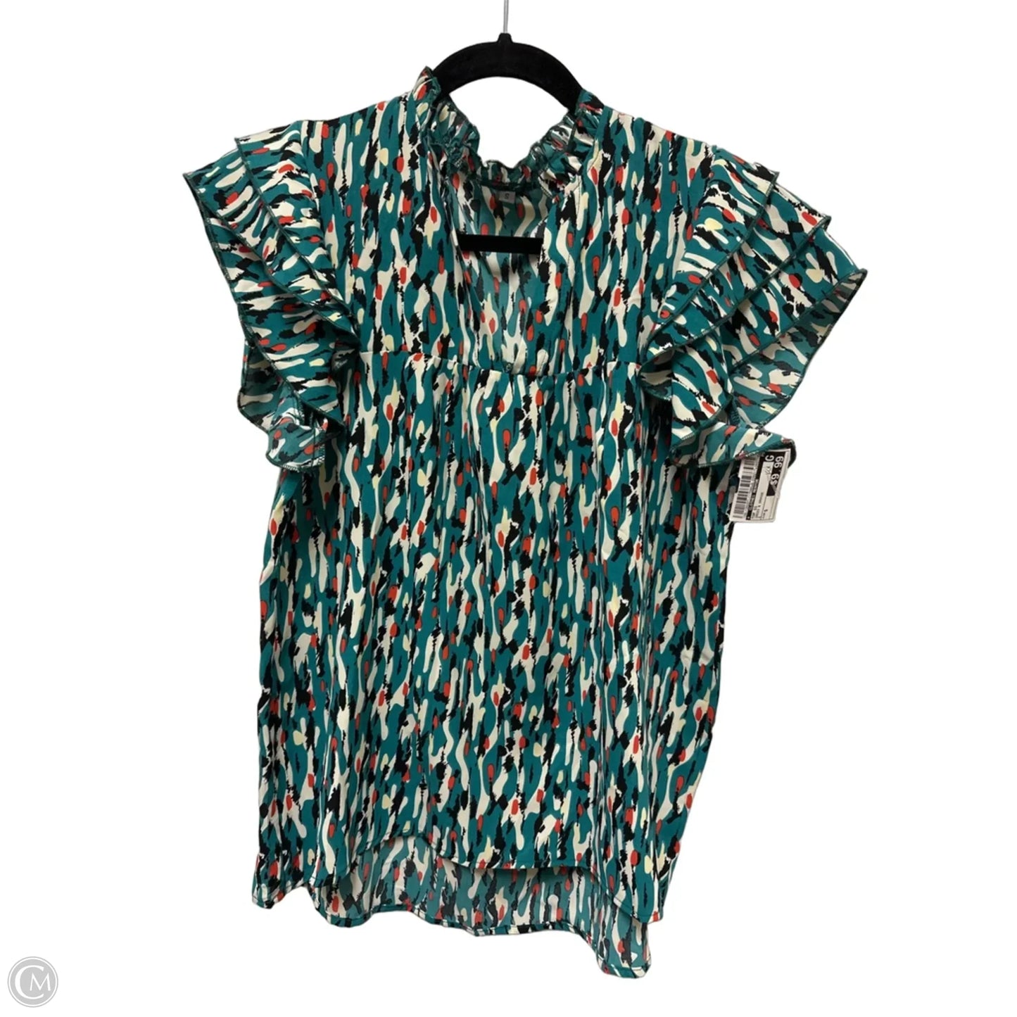 Top Short Sleeve By Clothes Mentor In Green & Orange, Size: S