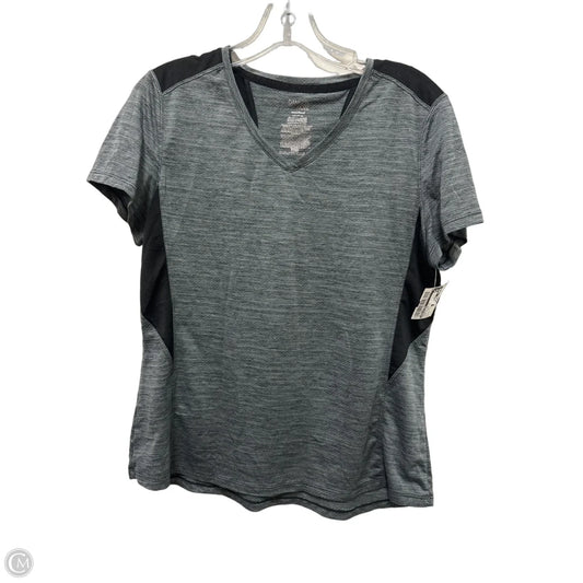 Athletic Top Short Sleeve By Danskin Now In Black & Grey, Size: L