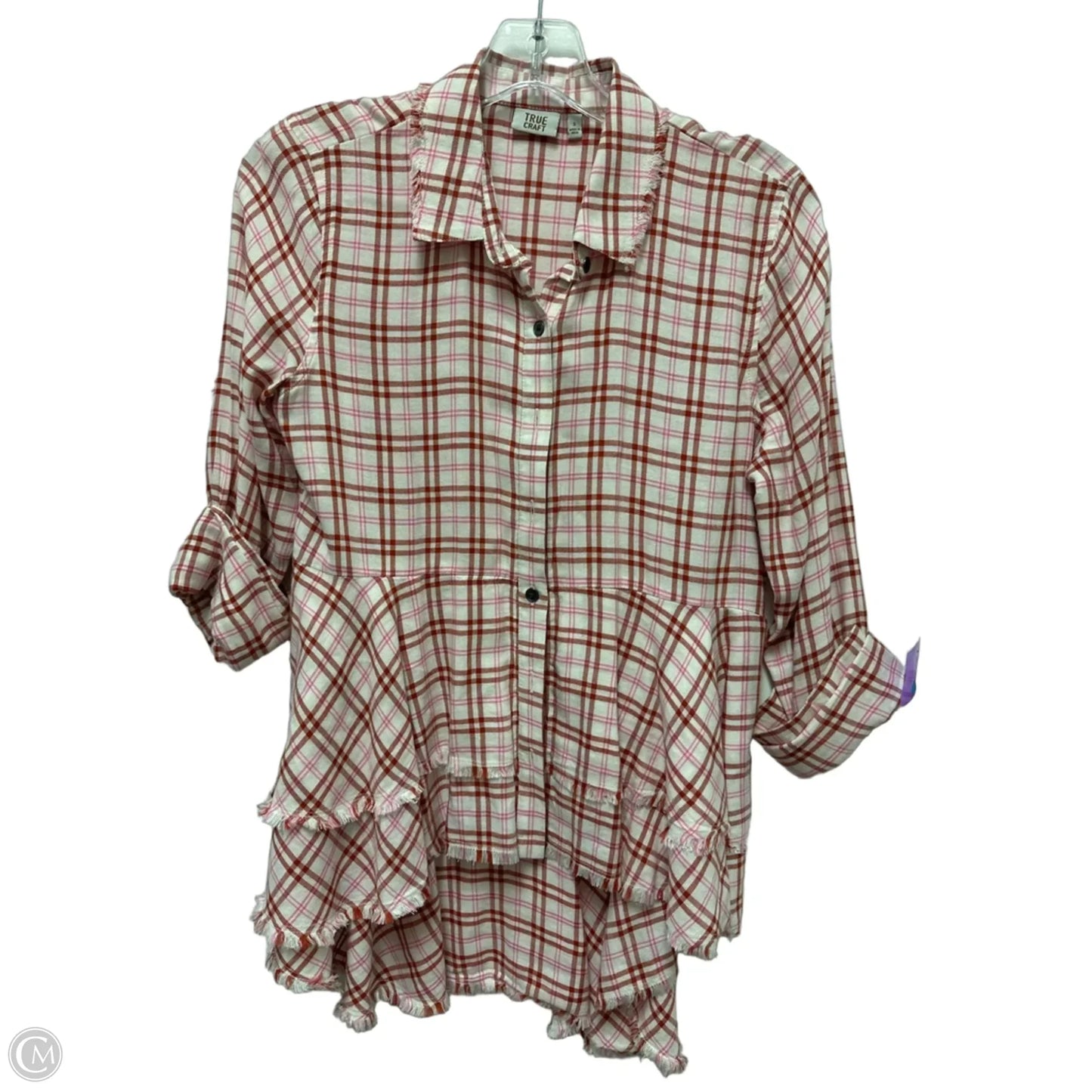 Tunic Long Sleeve By True Craft In Brown & Pink, Size: S