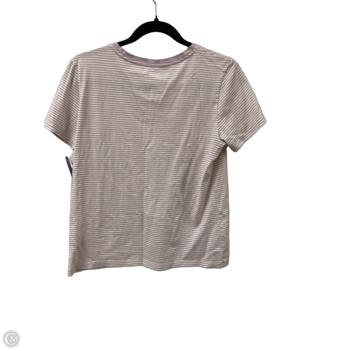 Top Short Sleeve By Lands End In Purple & White, Size: S
