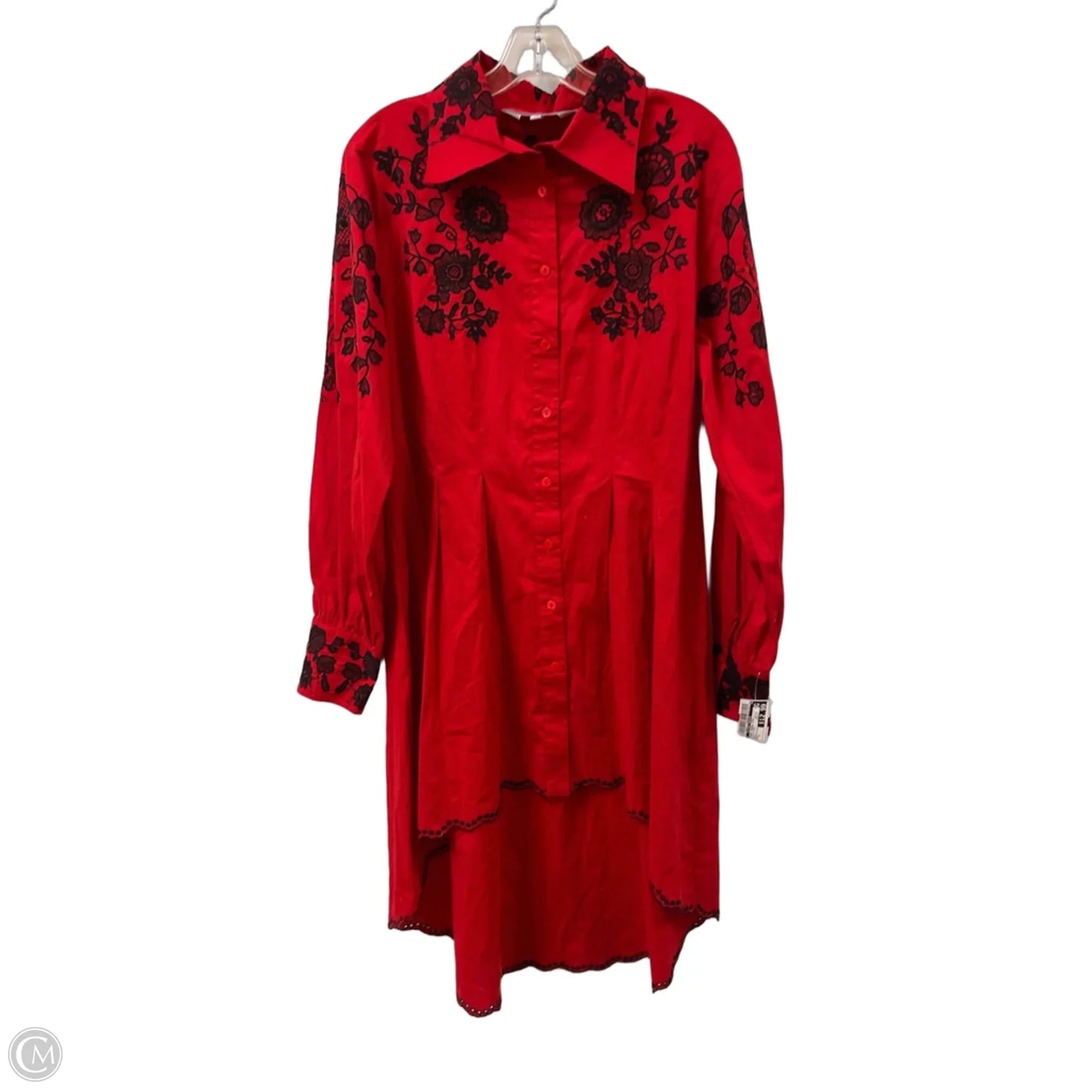 Dress Casual Midi By Clothes Mentor In Black & Red, Size: L