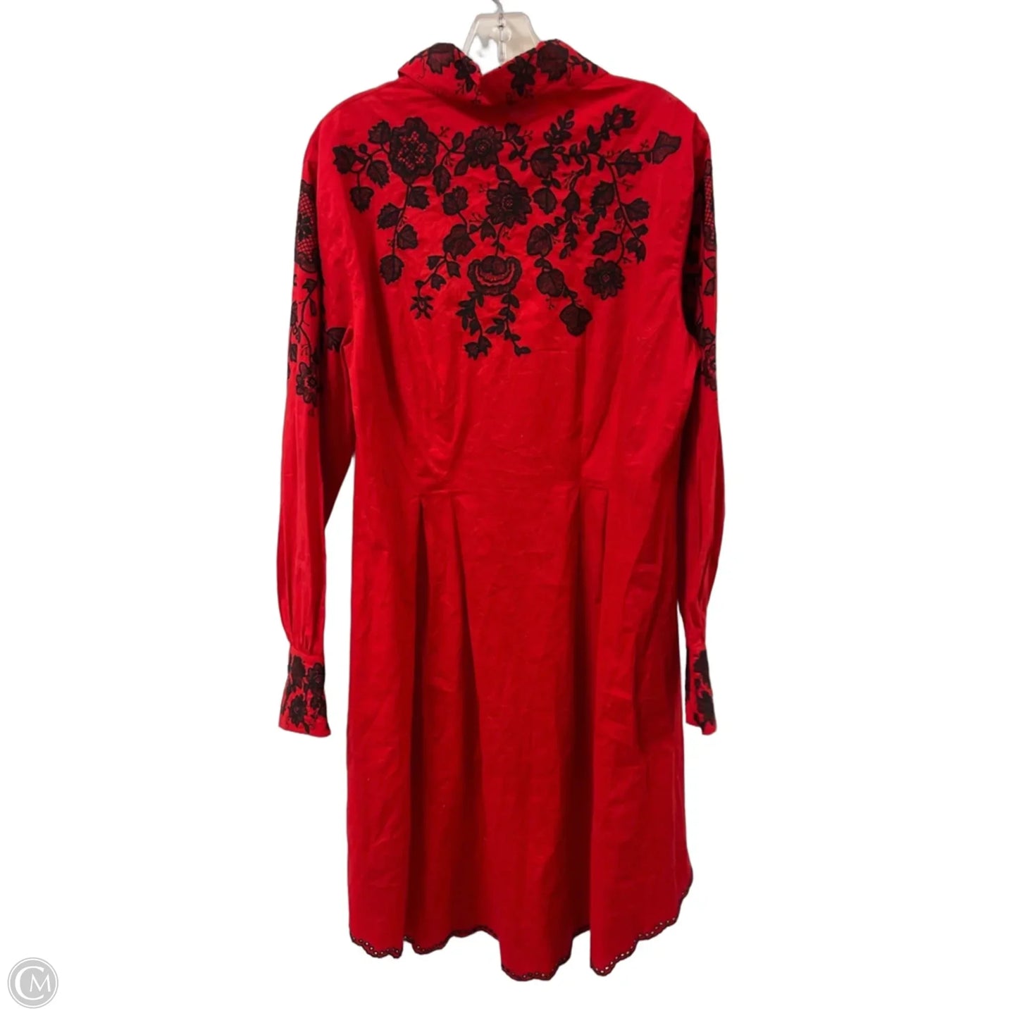 Dress Casual Midi By Clothes Mentor In Black & Red, Size: L