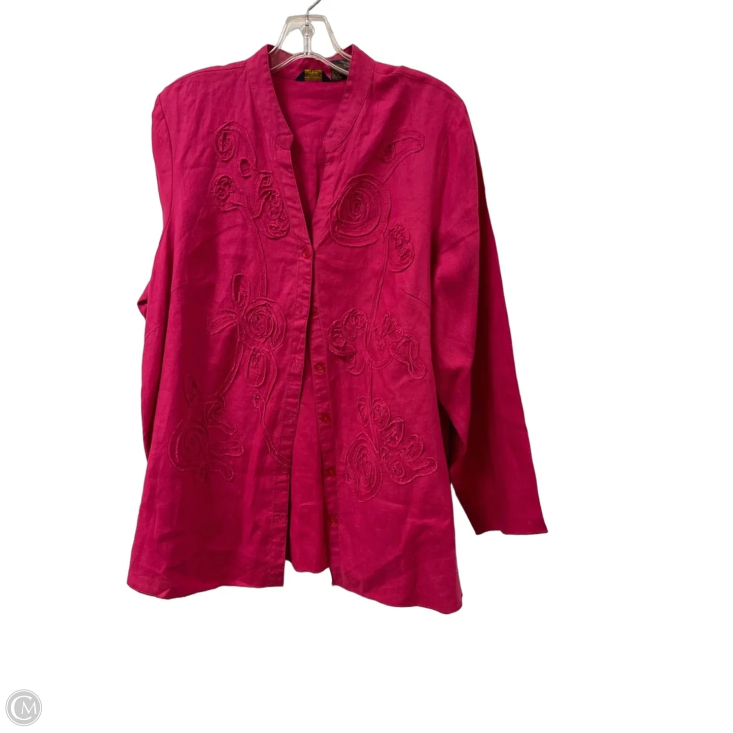Blouse Long Sleeve By Clothes Mentor In Pink, Size: 1x